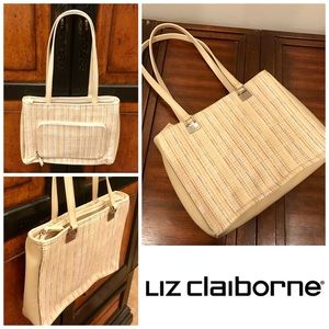 Liz Claiborne tweed handbag shoulder bag purse
